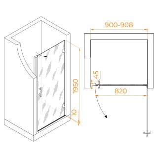 Душевая дверь RGW HO-011B 350601109-14 90см чёрный